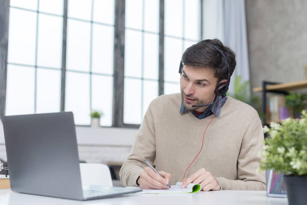 man with headphones